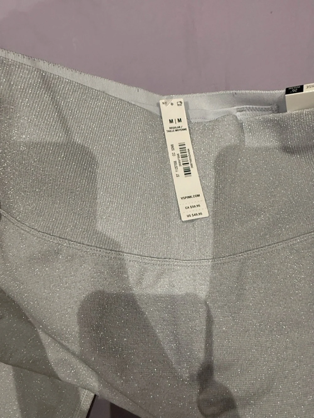 Victoria’s Secret Pink Silver&baby blue  Shimmer Sports Bra & Leggings Set - Picture 7 of 10